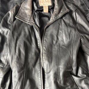 Used Leather Jacket Waist Length Jaclyn Smith